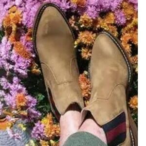 Cecelia‎ New York Gemma Wedge Suede Boots with Stripe Detail size 9.5